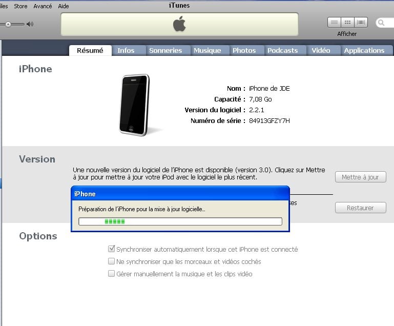 L'iPhone OS 3.0 à télécharger depuis iTunes