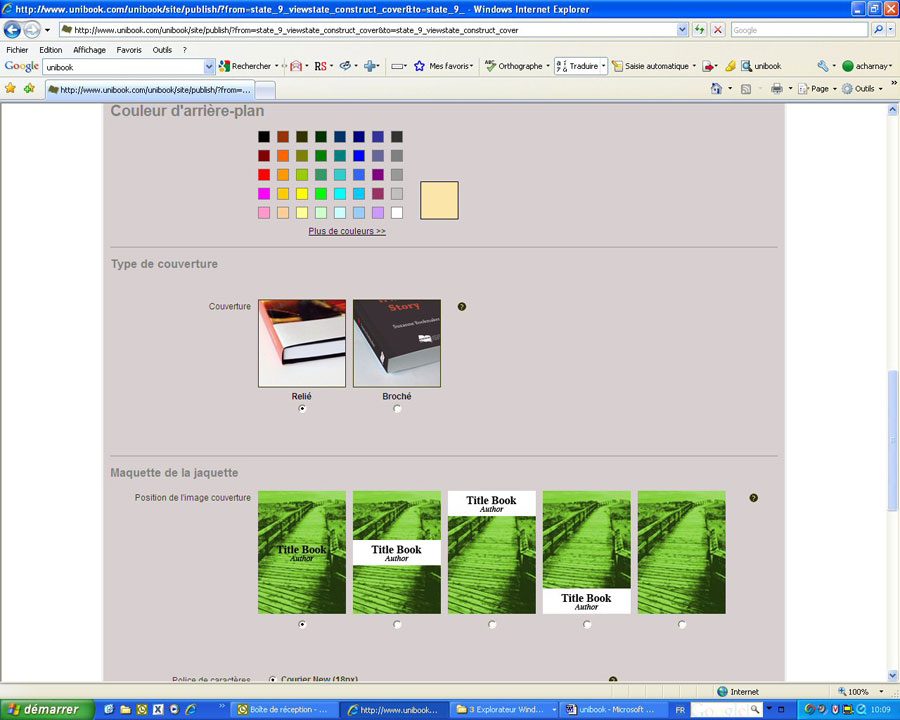Choix de la couverture