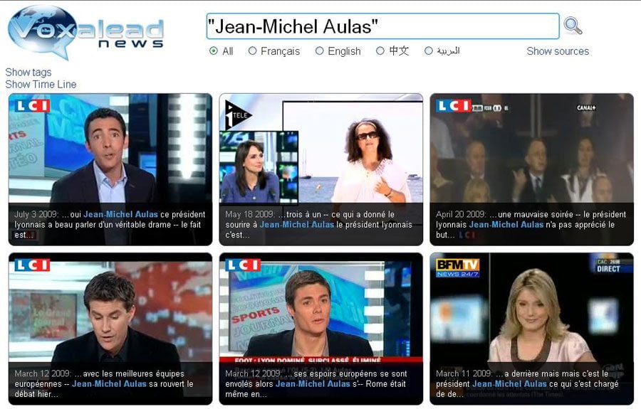 Voxalead, la recherche textuelle dans les flux vidéo