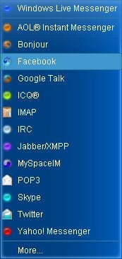 Les protocoles disponibles avec Trillian