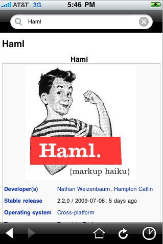 Wikipedia sur iPhone