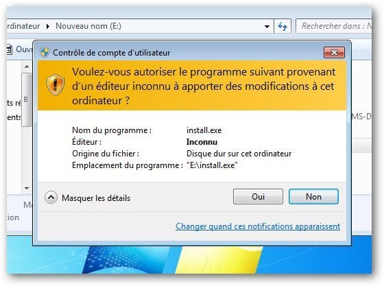 Contrôle de compte d'utilisateur