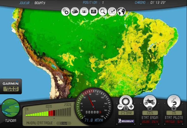 Le parcours du Dakar a été modélisé sur une carte