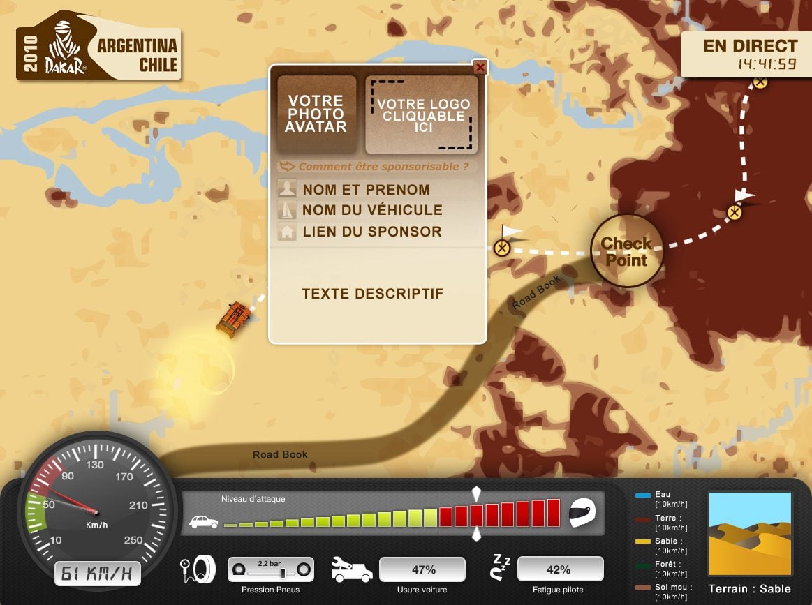 Le tableau de bord permet de connaître l'état du véhicule et de son chauffeur
