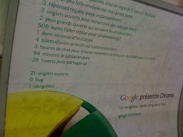 L'affiche qui orne les couloirs du métro parisien