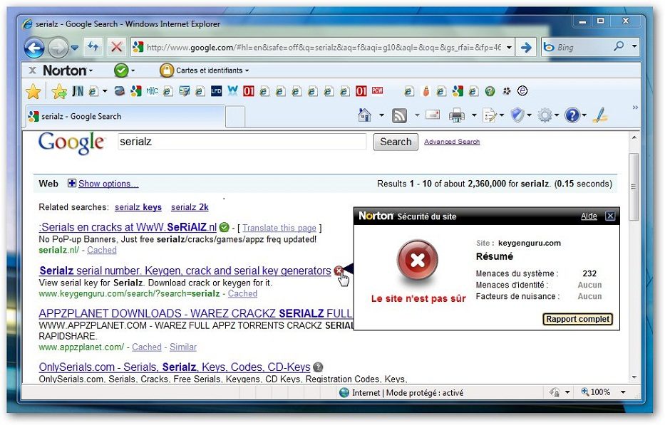 Norton IS 2010&nbsp;: protection SafeWeb
