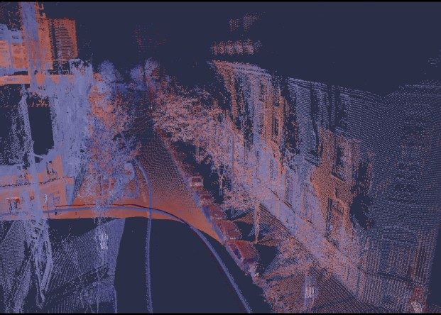 Un nuage de points reconstitue l'image en 3D grâce à l'utilisation du laser