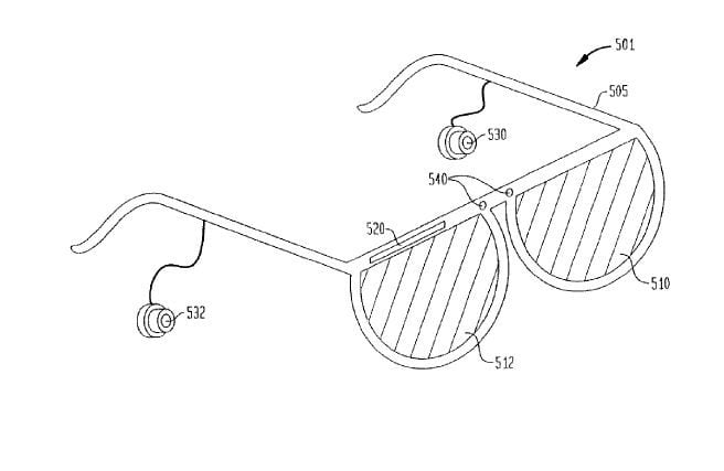 Prototype des lunettes 3D telles qu'elles apparaissent sur le brevet de Sony.