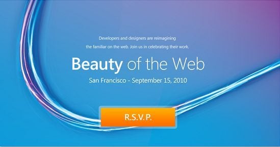 L'invitation lancée par Microsoft pour le lancement d'IE9