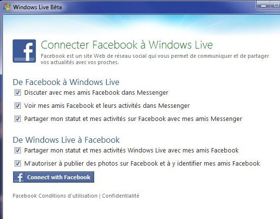 Le partage des données avec Facebook se fait à la carte.