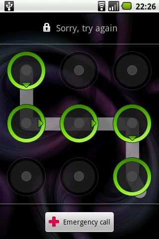 La grille de déverrouillage sur un téléphone Android.