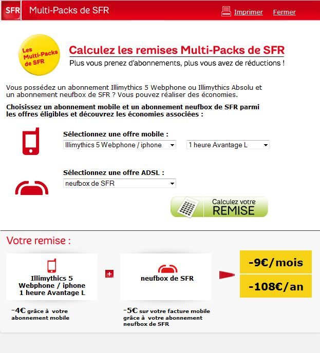 Un calculateur en ligne évalue la remise dans certains cas de figure