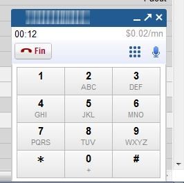 Clavier du module d'appel téléphonique de Gmail
