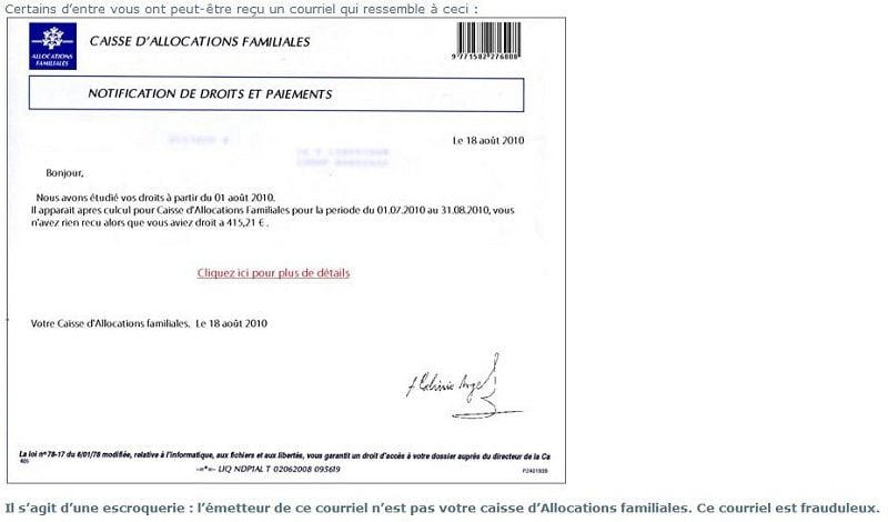 Le phishing de la CAF