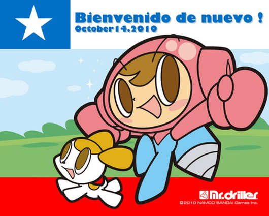 Mr. Driller célèbre le retour des mineurs à l'air libre...