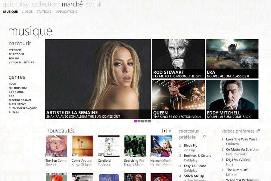 Le magasin de musique de Zune