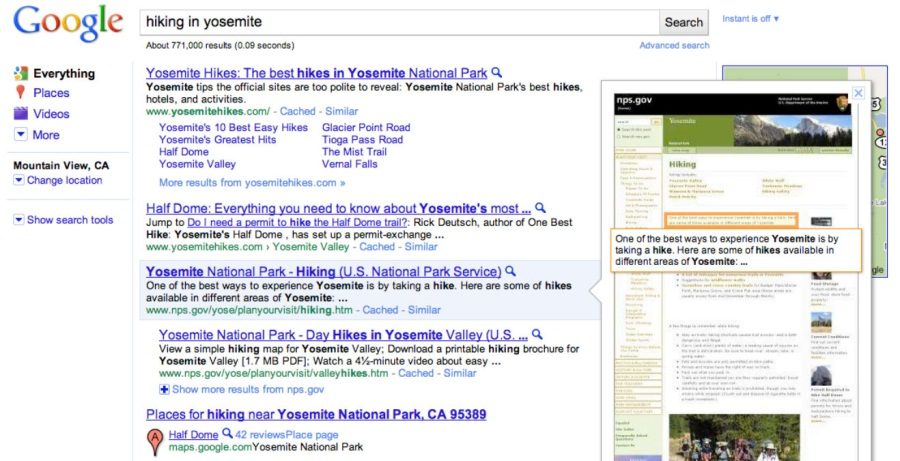 «&nbsp;Aperçus instantanés&nbsp;» sera bientôt accessible à tous les internautes.