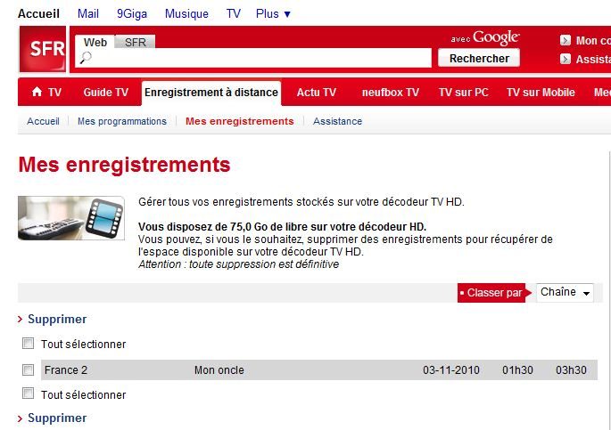 Mes enregistrements