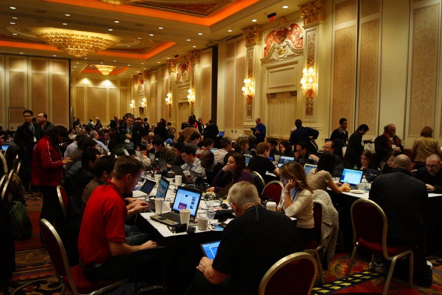 La salle de presse bondée du CES 2011.