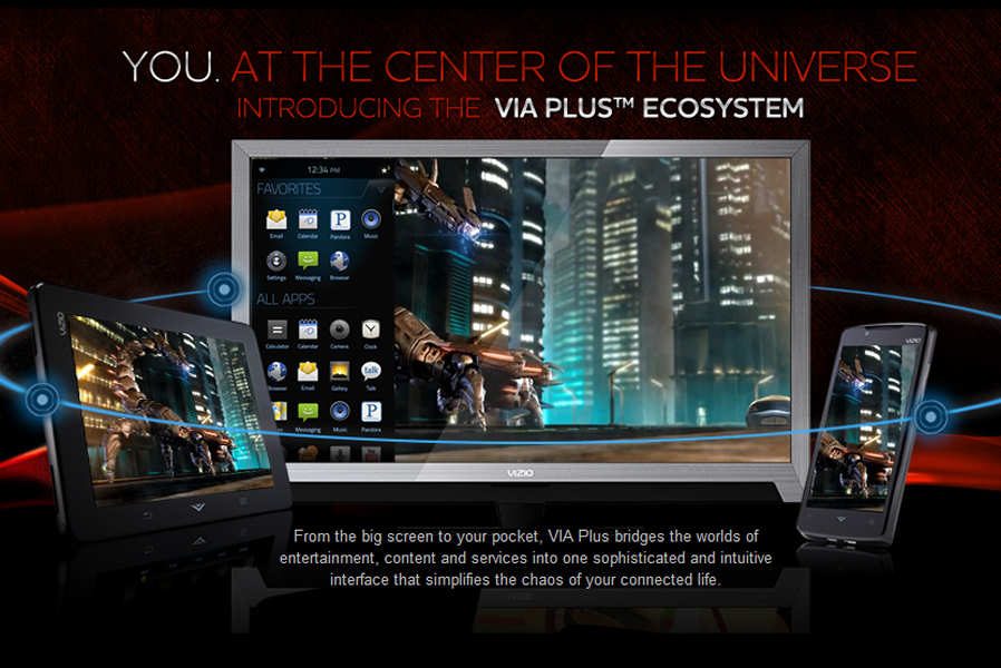 Vizio présente un ensemble de périphériques connectés...
