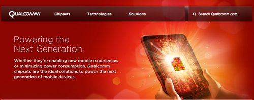 Page d'accueil du site de Qualcomm