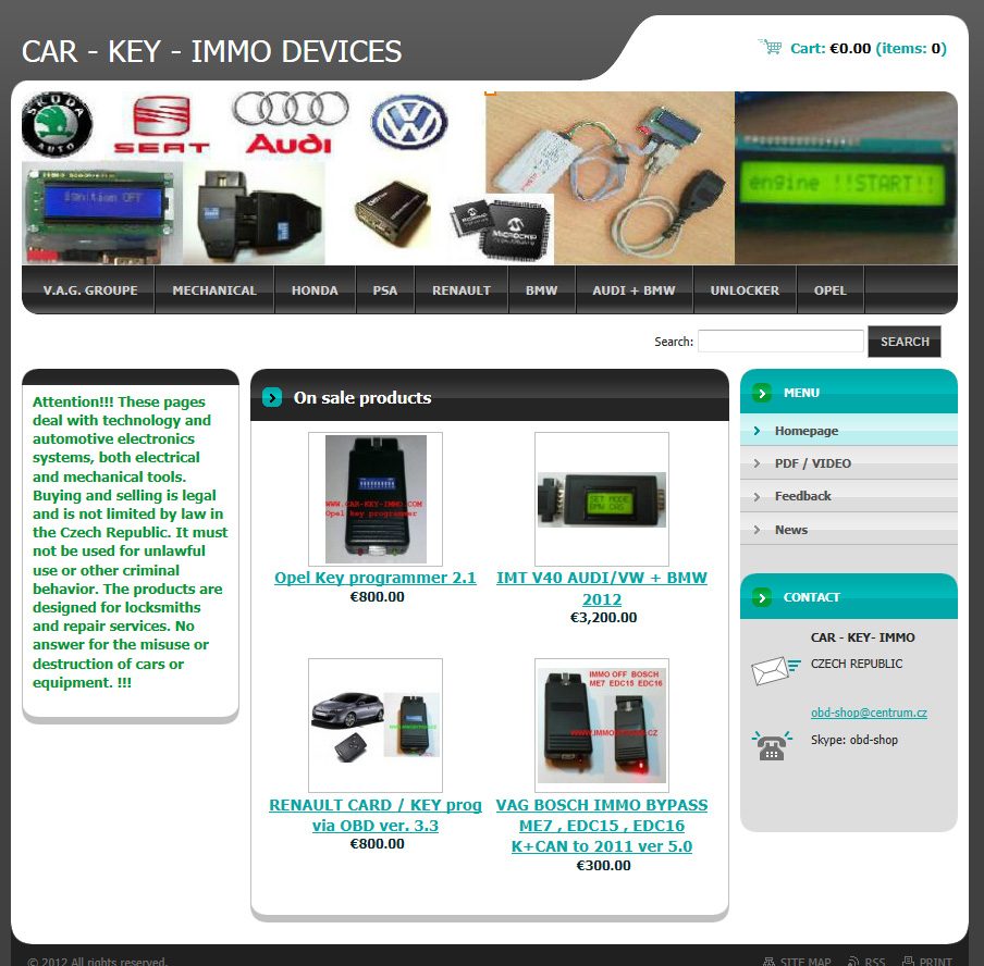 L’une des nombreuses boutiques en ligne proposant des appareils « anti-antidémarrage » pour une foule de véhicules.