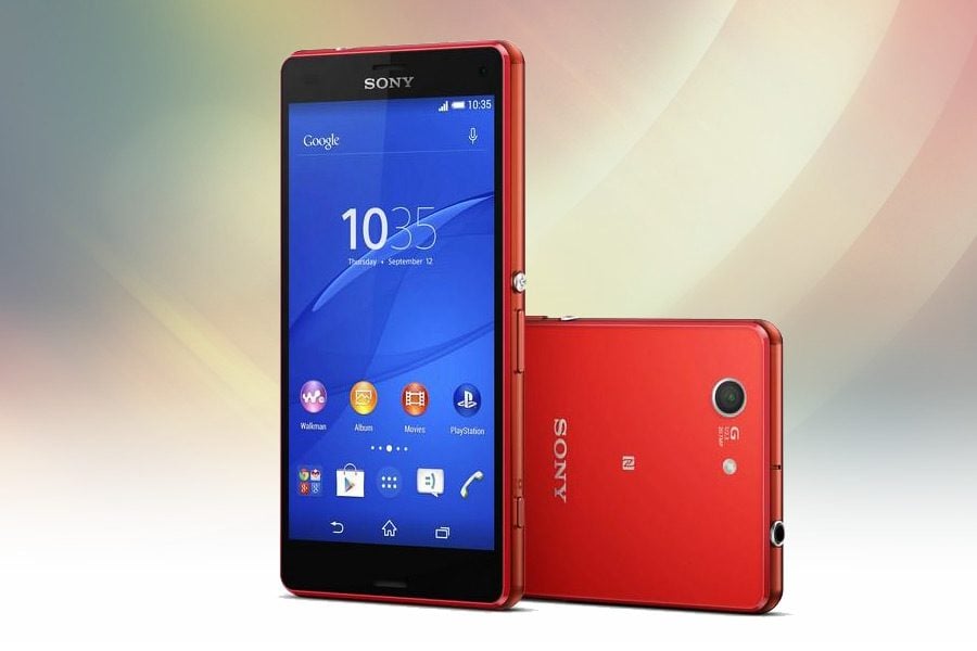 Le Z3 Compact est commercialisé en noir ou en blanc mais Sony a fait aussi dans la couleur avec du vert d'eau et ici du rouge corail.