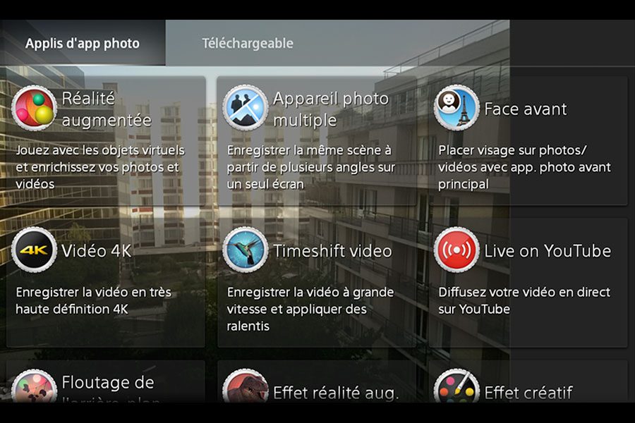 Le mode photo vidéo du Z3 Compact est particulièrement riche. Il intégre notamment la vidéo 4K.