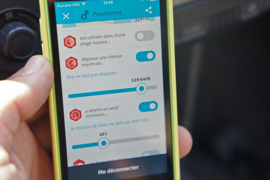 Alertes vitesse et carburant