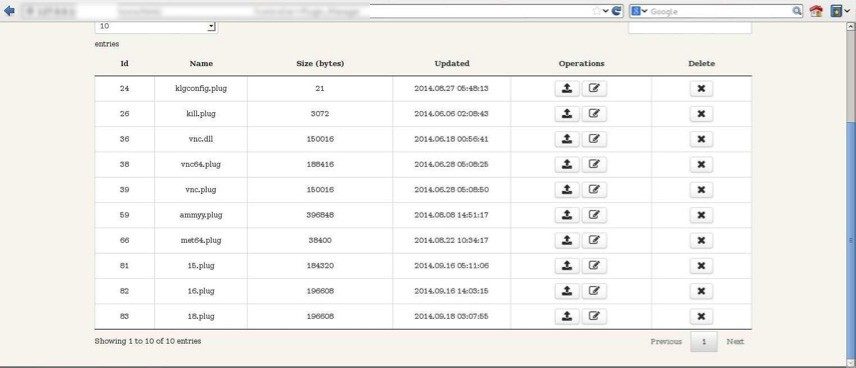 Base de données des ordinateurs infectées