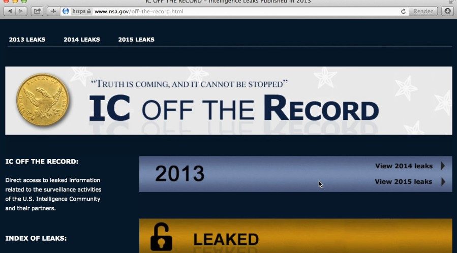 Le site de la NSA, modifié à la volée après avoir cassé le chiffrement SSL.