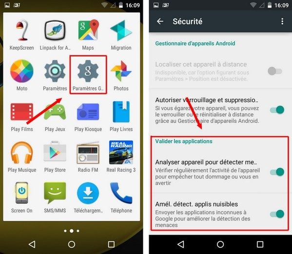 Verify Apps scanne les appareils Android
