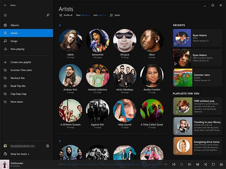 La nouvelle application «&nbsp;Music&nbsp;» de Windows 10