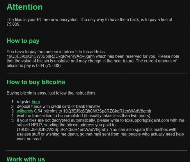 La demande de rançon côté victime.