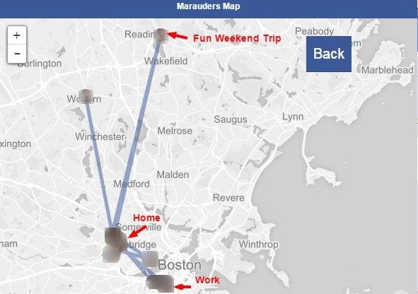 Résultat d'une extraction de Marauder's Map