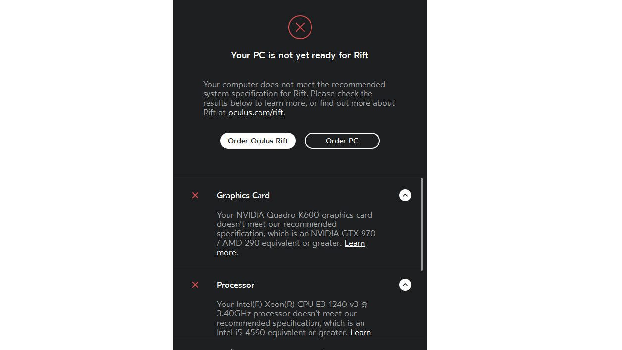 Oculus Compatibility tool