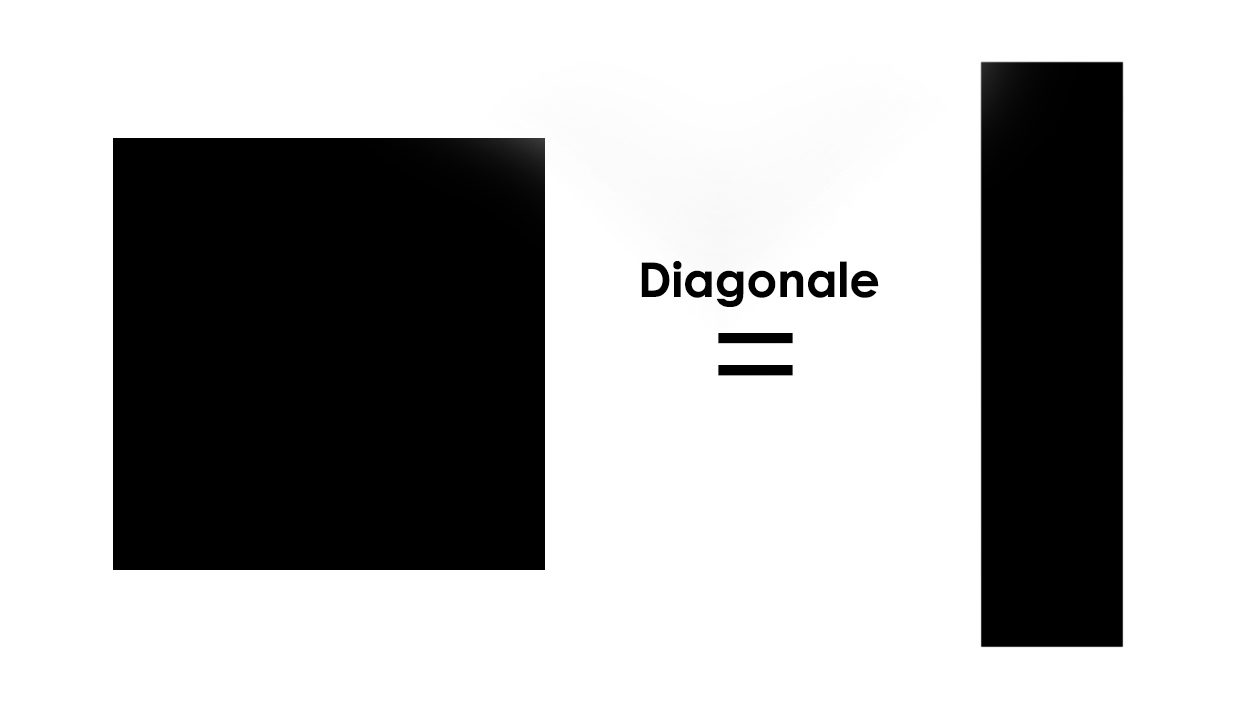 Deux formes de même diagonale