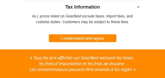 Capture d'écran de GearBest.com
