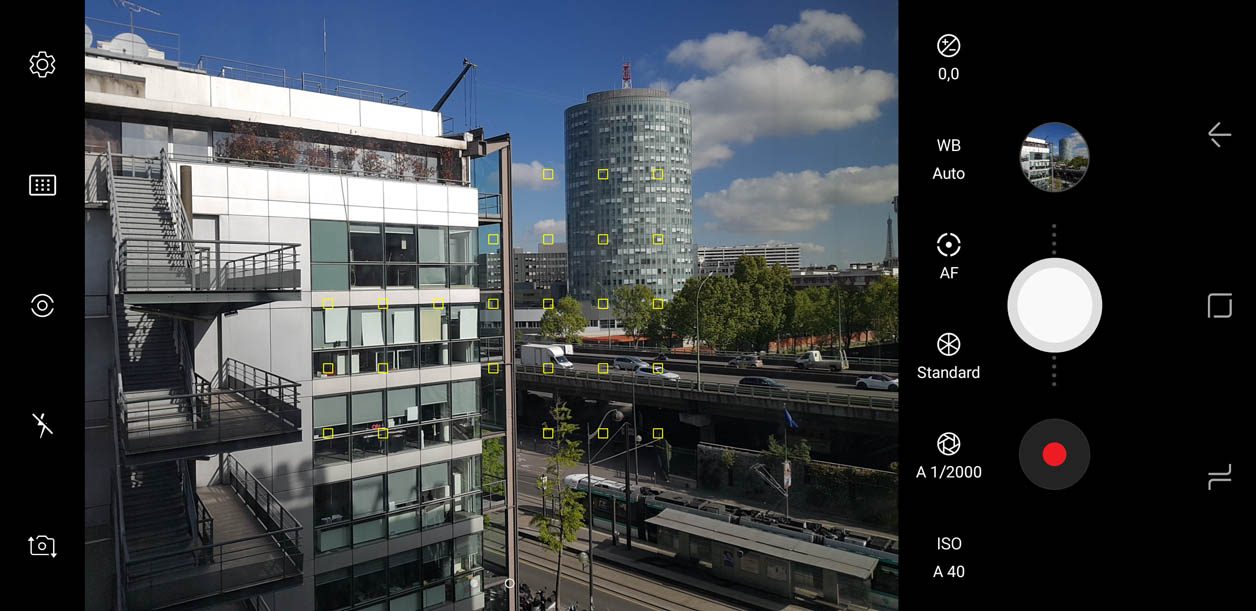 L'interface de l'application photo du Galaxy S8