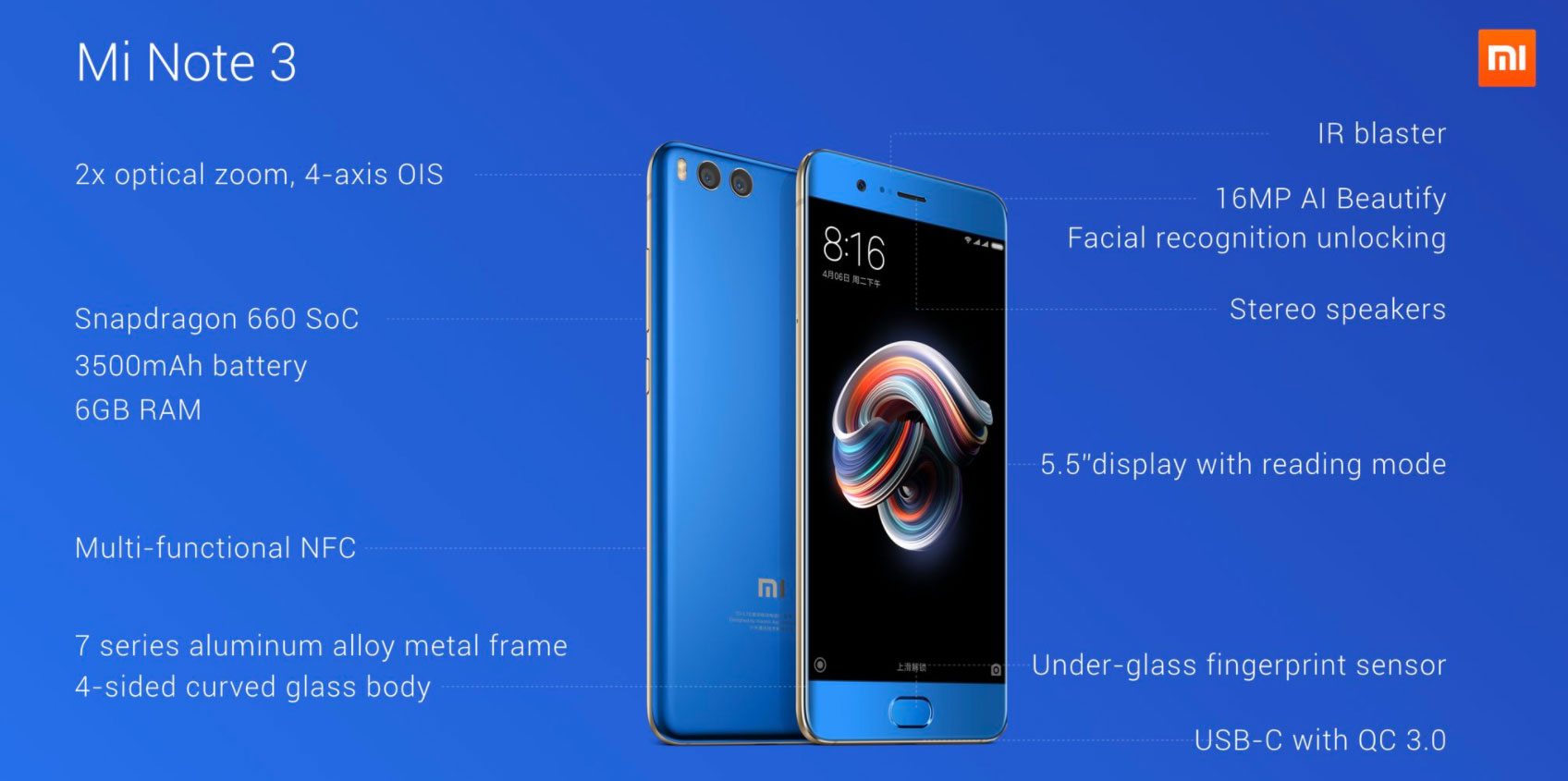 Le Xiaomi Mi Note 3