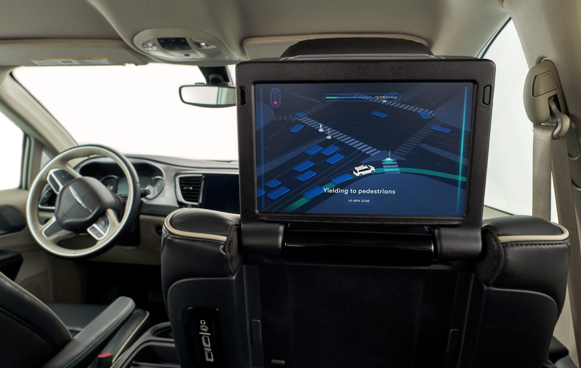 L'écran à bord des véhicules Waymo.