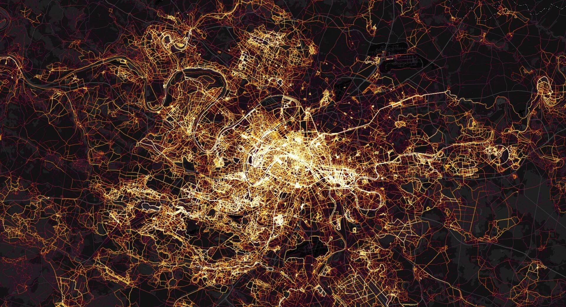 La carte de chaleur de Paris.