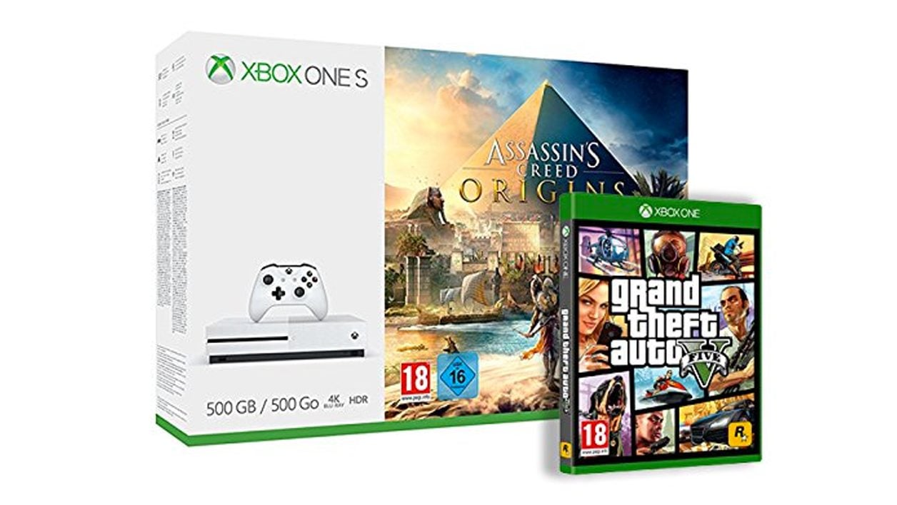 Black Friday : La Xbox One S 500 Go avec Assassin's Creed Origins et GTA V  à 189 €