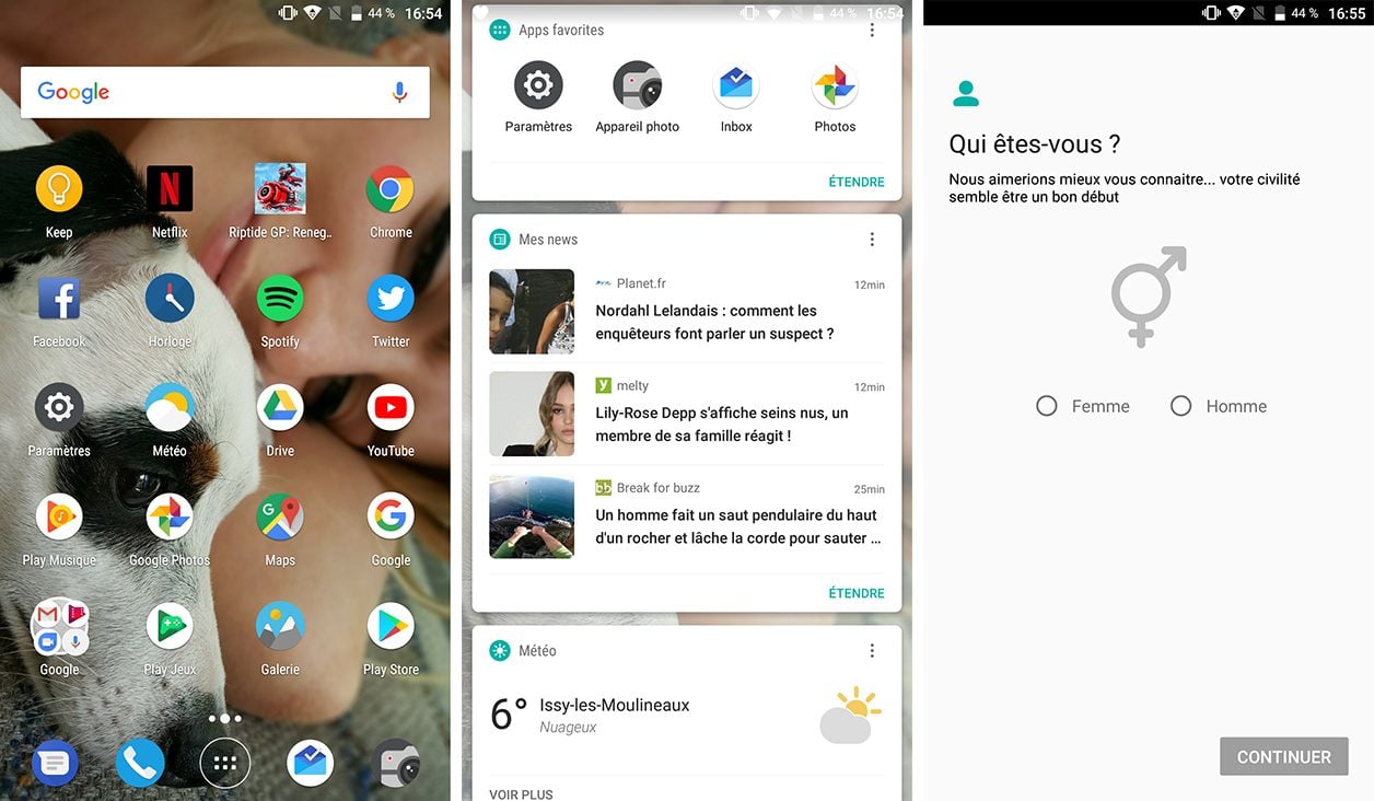 Interface du Wiko Wim