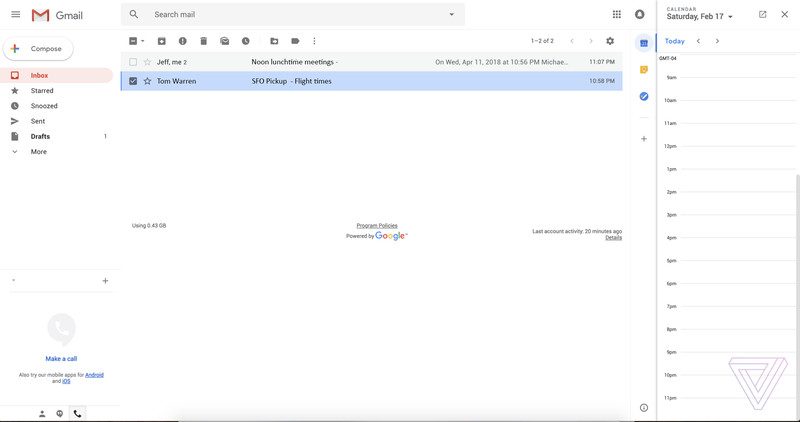 On ouvrir son agenda dans Gmail.
