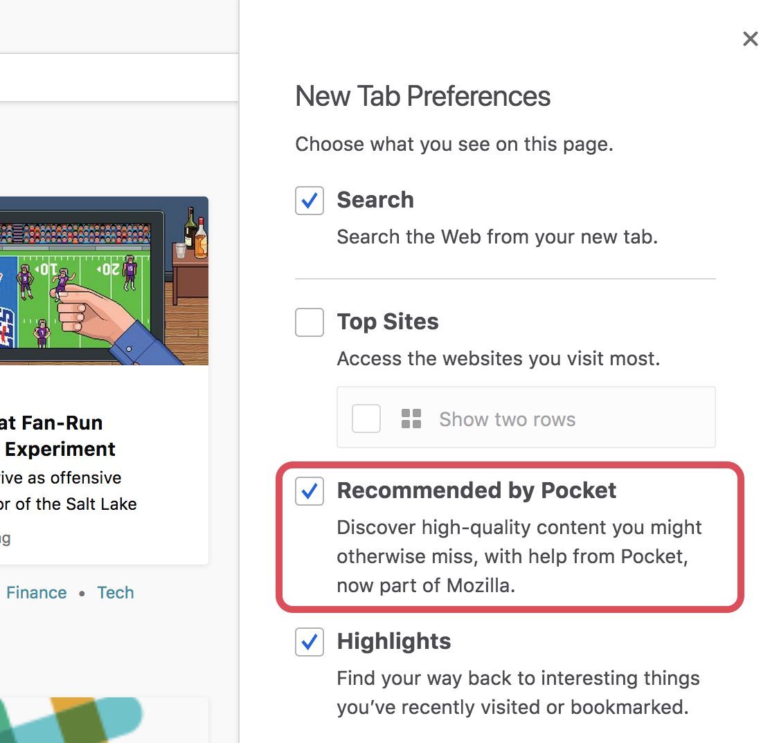 Les recommandations de Pocket.