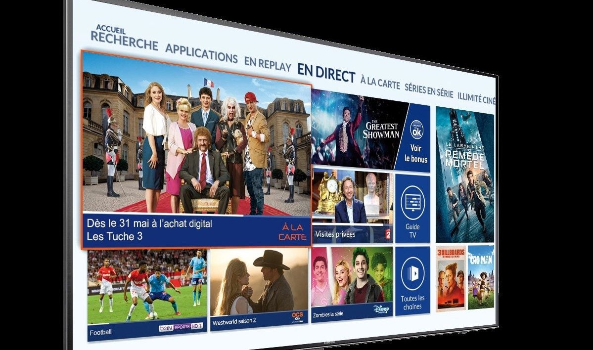 La box fibre Videofutur est compatible 4K et permet d'accéder à de la VoD et des applications.