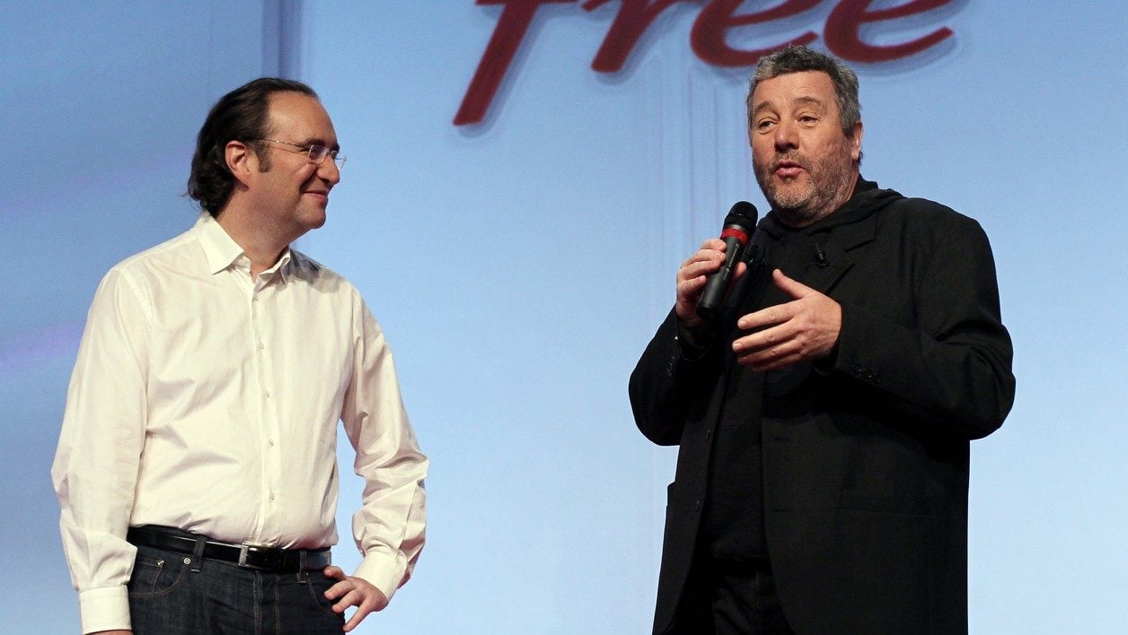 Xavier Niel et Philippe Starck, le designer star de la Freebox V6.