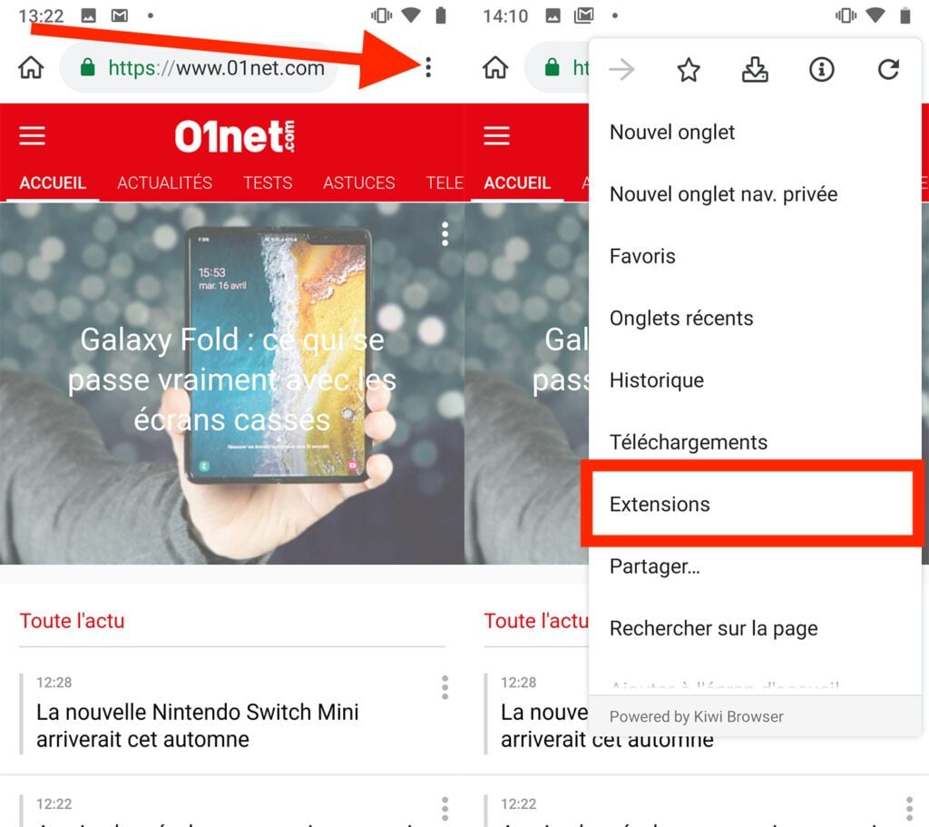 Comment installer des extensions Chrome sur Android
