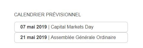 Le calendrier d'Iliad.